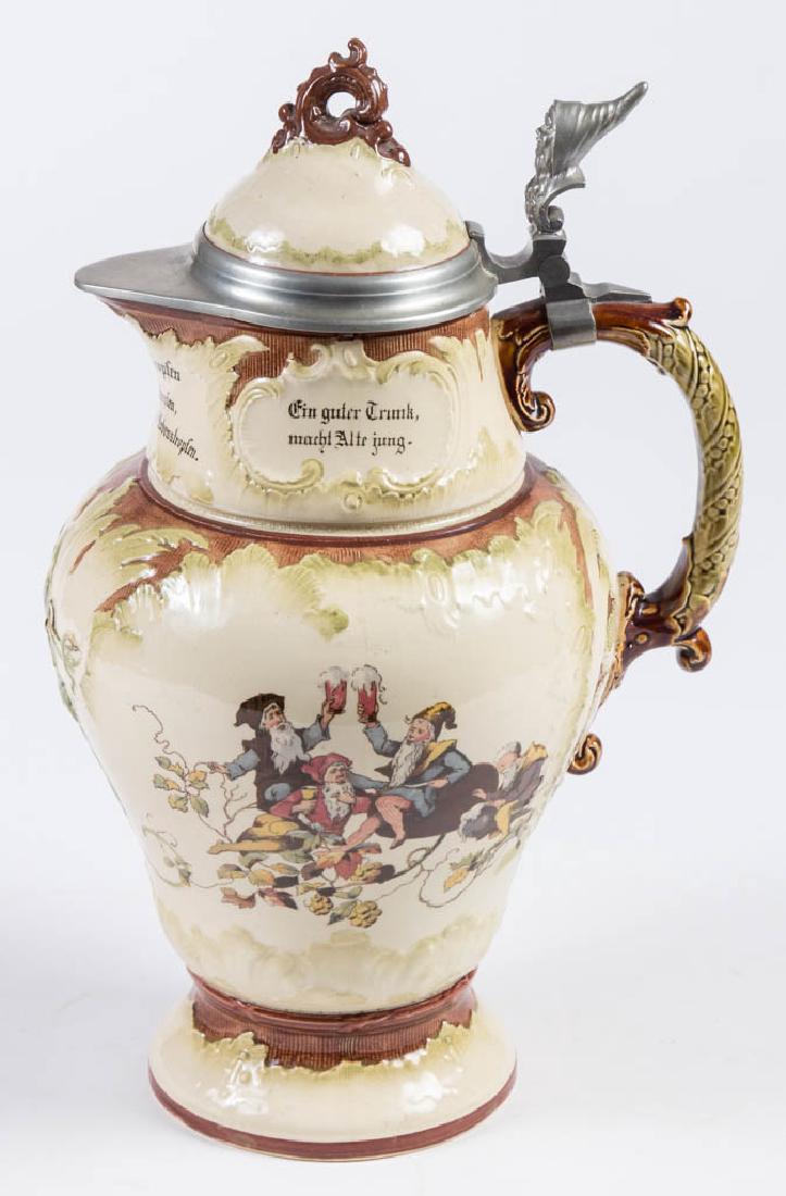 GERMAN METTLACH CERAMIC PUG MASTER STEIN / PITCHER (1 of 2)