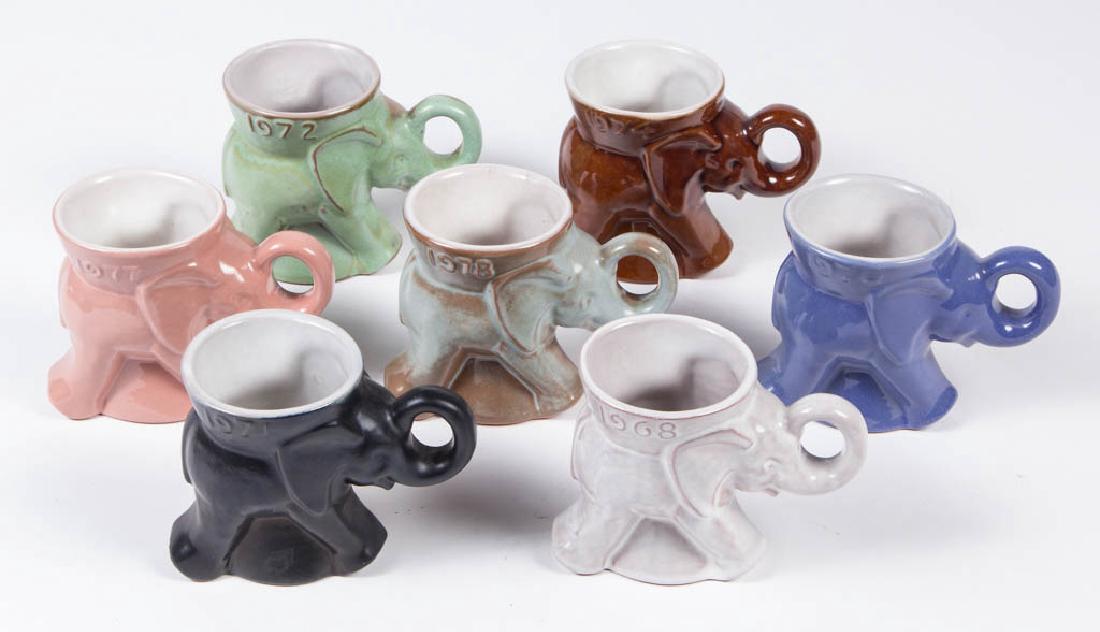 FRANKOMA ART POTTERY GOP ELEPHANT MUGS (1 of 1)