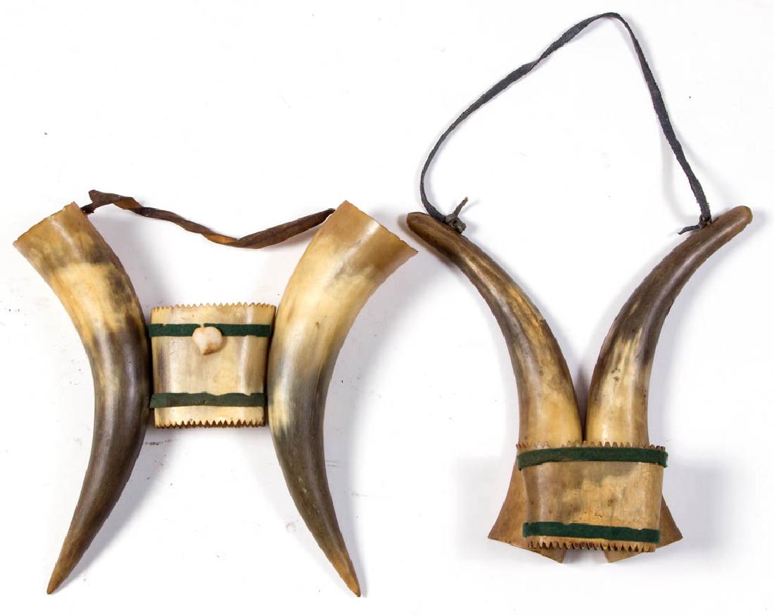 AMERICAN WESTERN HORN WALL-MOUNT WISK BROOM HOLDERS, (1 of 1)