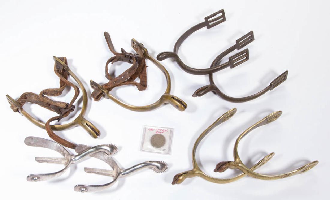 ASSORTED VINTAGE METAL SPURS, FOUR PAIR (1 of 1)