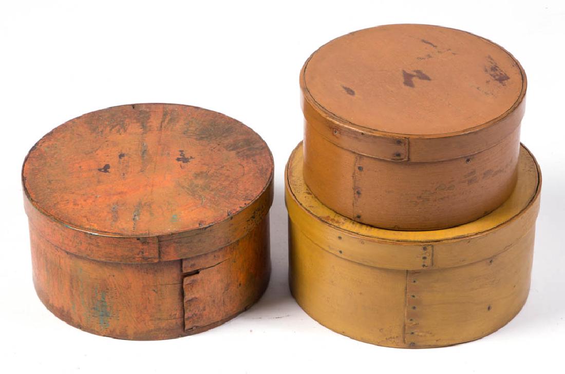 ASSORTED AMERICAN PAINTED BENTWOOD PANTRY BOXES, LOT OF (1 of 1)