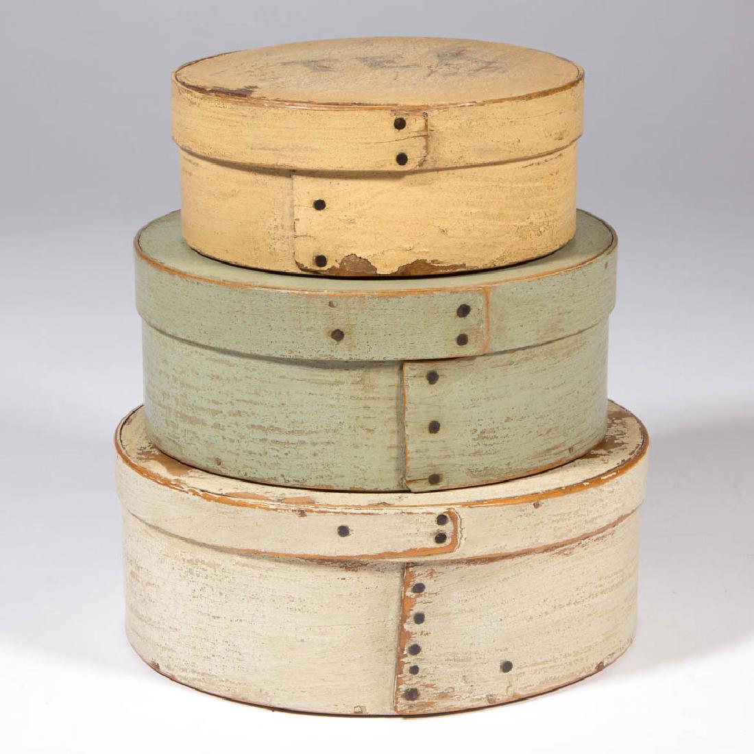 ASSORTED AMERICAN PAINTED BENTWOOD PANTRY BOXES, LOT OF (1 of 1)