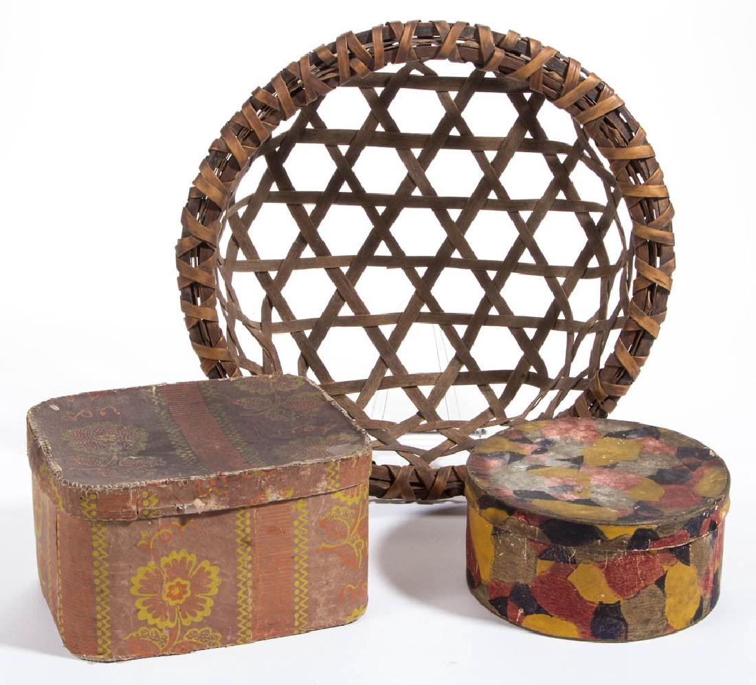 AMERICAN WALLPAPER-COVERED BOXES, LOT OF TWO (1 of 3)