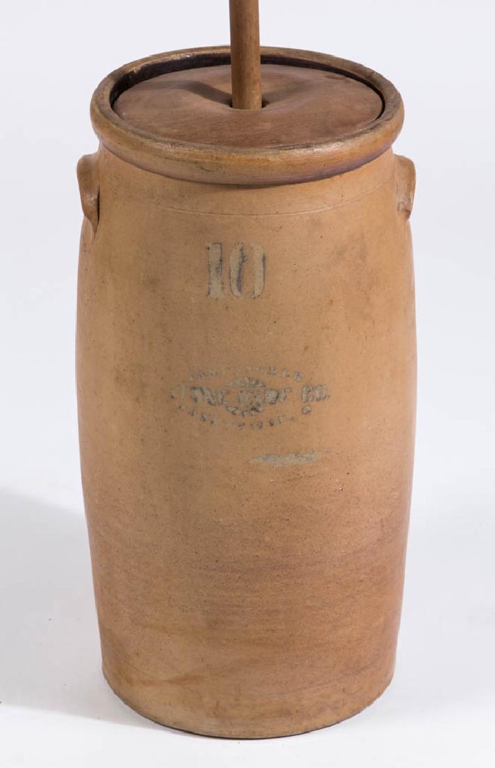 ZANESVILLE, OHIO STONEWARE CHURN (1 of 2)