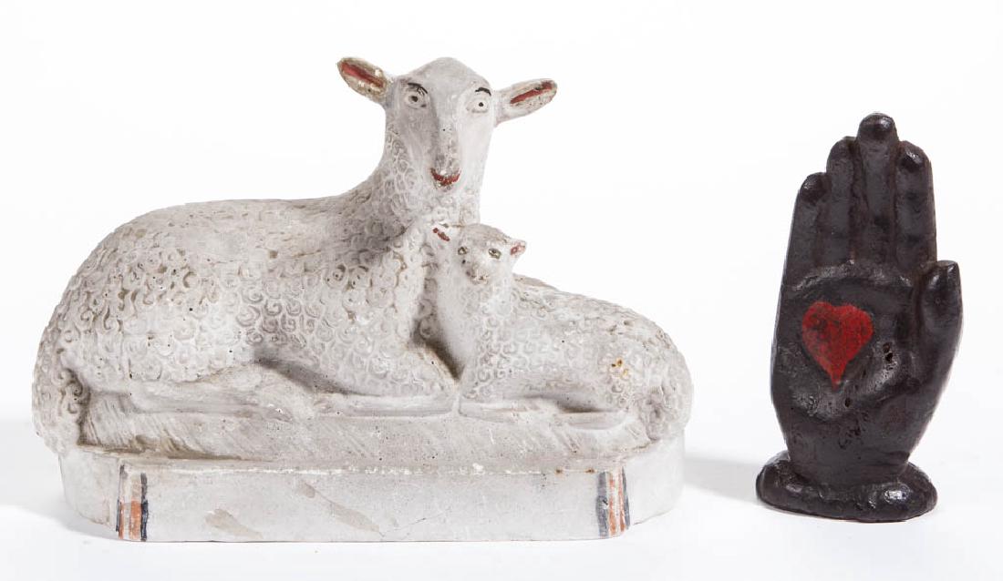 AMERICAN FRATERNAL HEART-IN-HAND CAST-IRON PAPERWEIGHT (1 of 3)