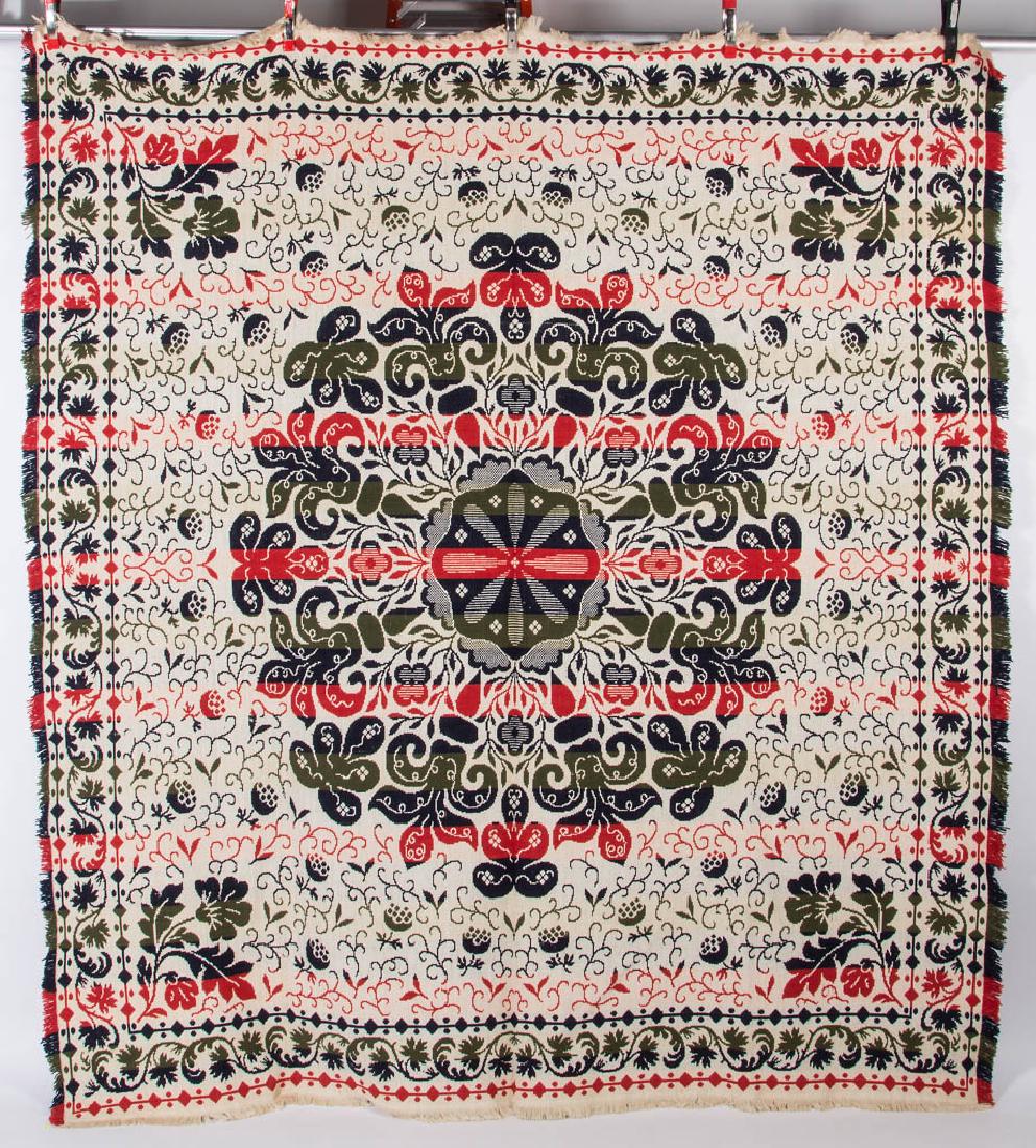 AMERICAN MULTI-COLORED JACQUARD COVERLET (1 of 1)