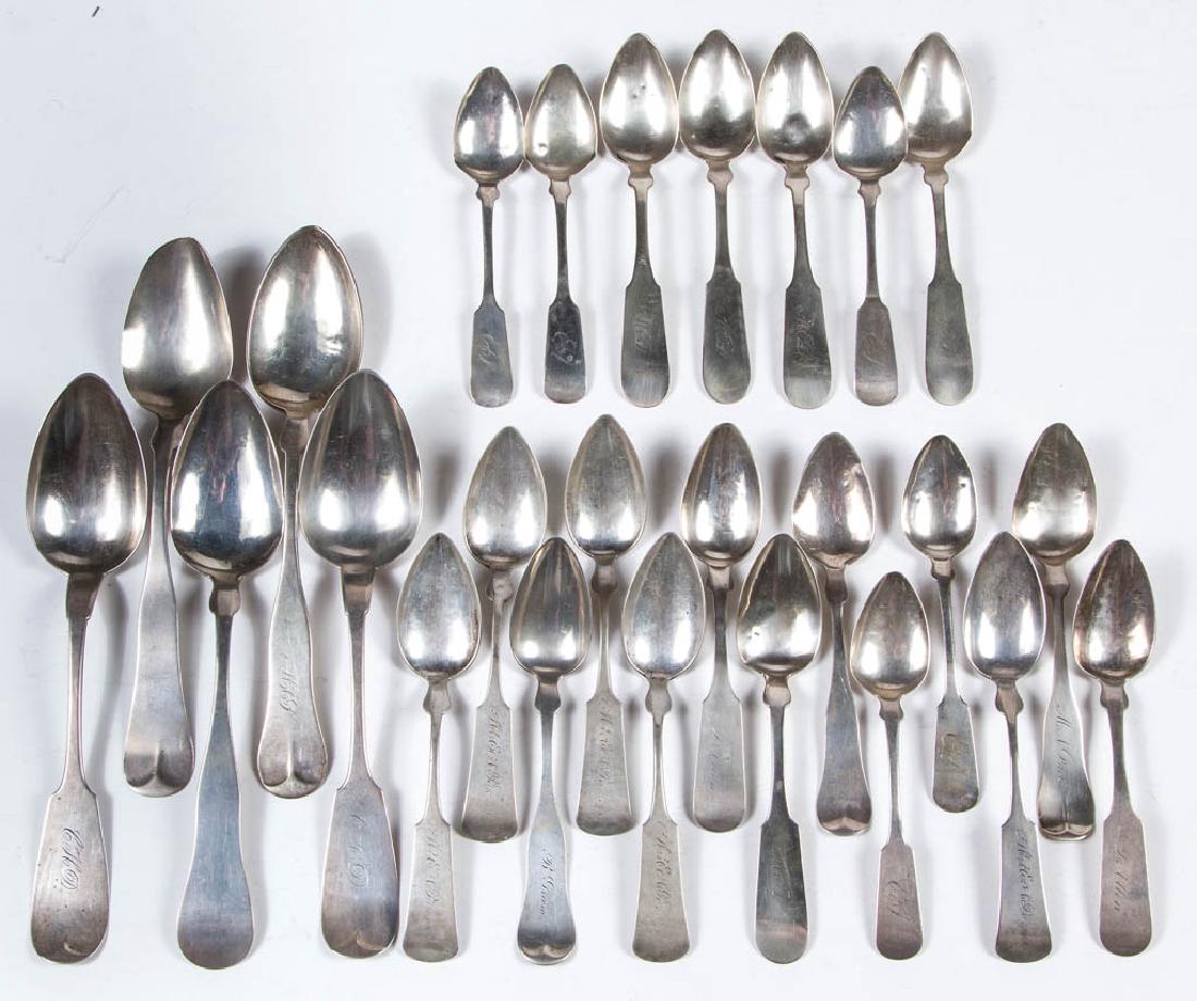 AMERICAN COIN SILVER SPOONS, LOT OF 25 (1 of 1)