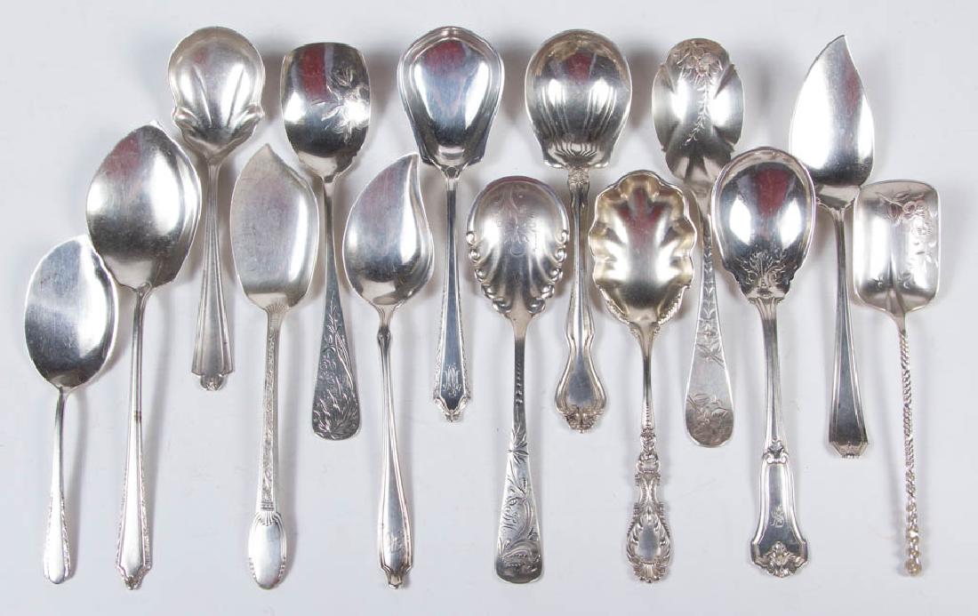 ASSORTED AMERICAN STERLING SILVER CONDIMENT SPOONS LOT (1 of 1)