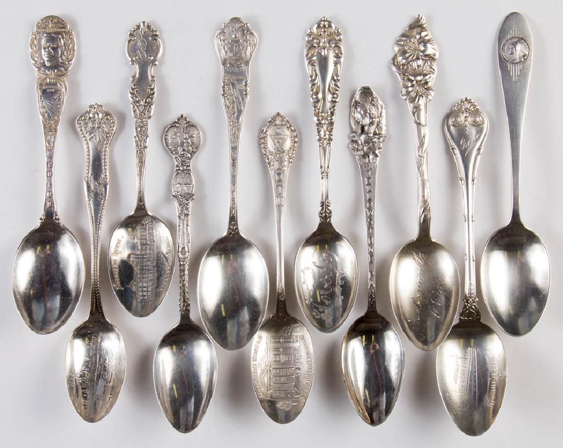 ASSORTED STERLING SILVER SOUVENIR TEASPOONS, LOT OF 11 (1 of 1)