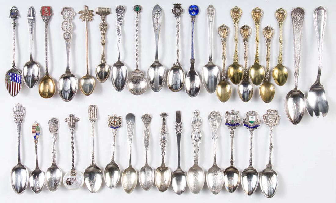 ASSORTED STERLING SILVER AND OTHER SOUVENIR SPOONS, LOT (1 of 3)