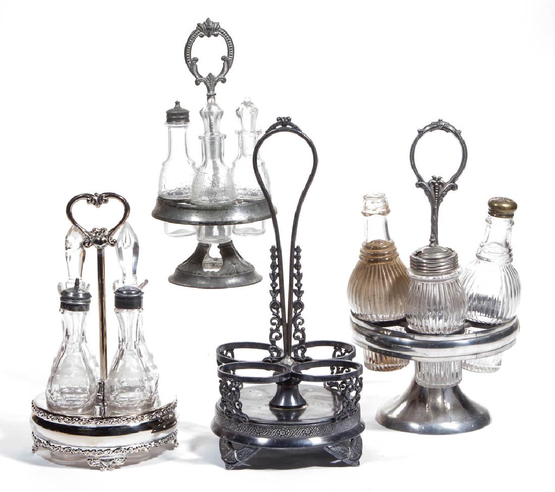 VICTORIAN SILVER-PLATED CASTER SETS, LOT OF THREE (1 of 1)