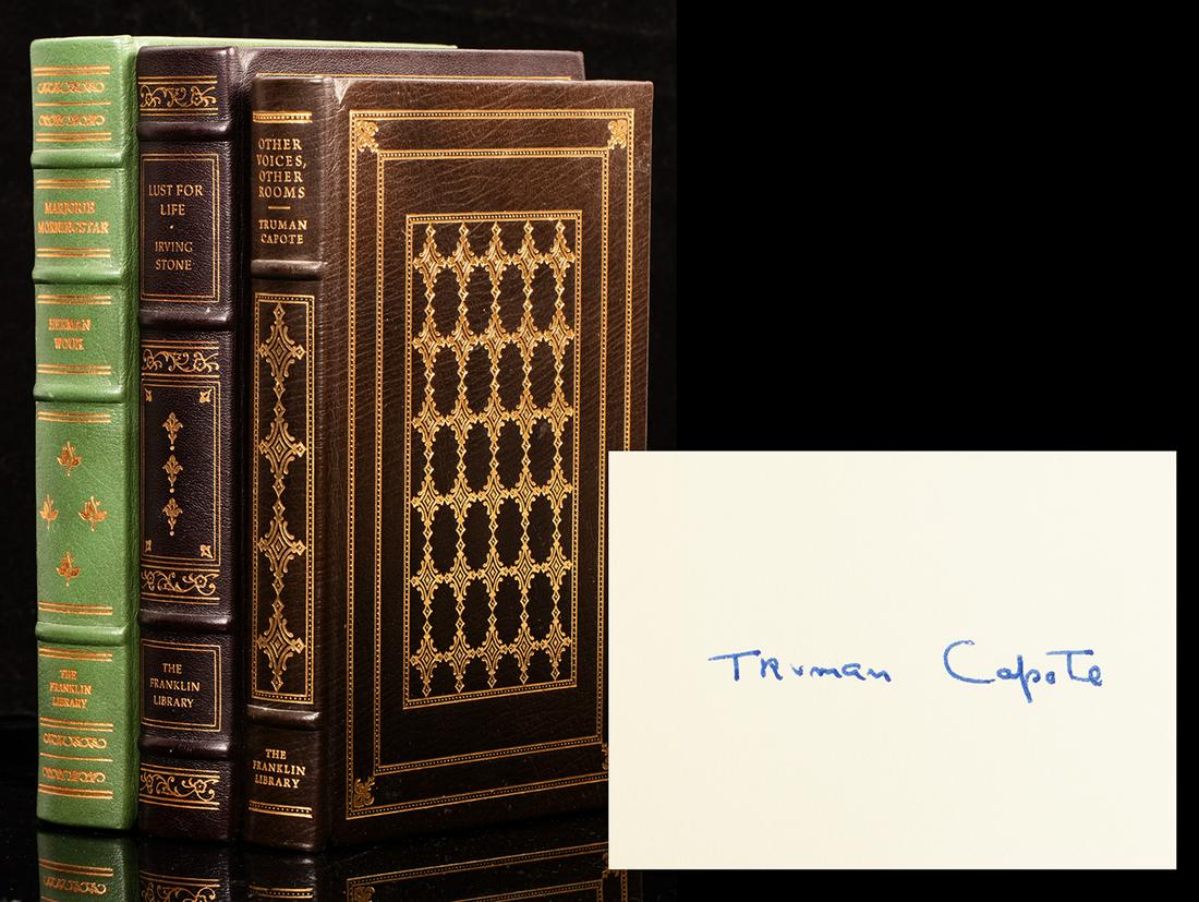 Truman Capote, Herman Wouk and Irving Stone. Other: Truman Capote, Herman Wouk and Irving Stone. Other Voices Other Rooms, Marjorie Morningstar and Lust for Life (Signed). From the Franklin Mint limited editions of "Great Works", deluxe editions signed