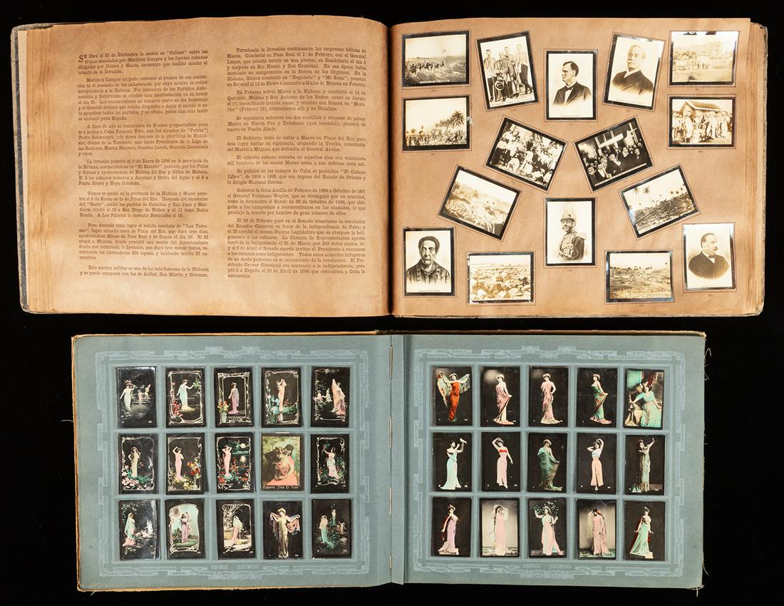 Two Cuban Albums Original Cloth Bound Collector Books:: Two Cuban Albums Original Cloth Bound Collector Books: Hand-Tinted Photos (ca. 1910-20) and One History of Cuba (1935) Sepia-Tinted. OBSEQUIO DE LA FABRICA DE CIGARRILLOS LA LEGITIMIDAD DE LA HABANA A