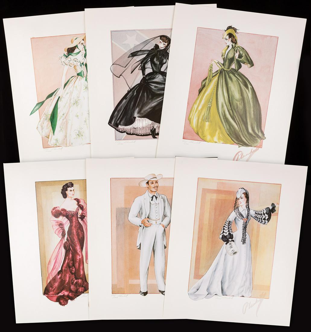 Walter Plunkett: One Complete Set of Six Costume: Walter Plunkett: One Complete Set of Six Costume Designs for GONE WITH THE WIND: All Signed and Numbered. WALTER PLUNKETT (California/New York, 1902-1982) Arguably one of the most popular films of the