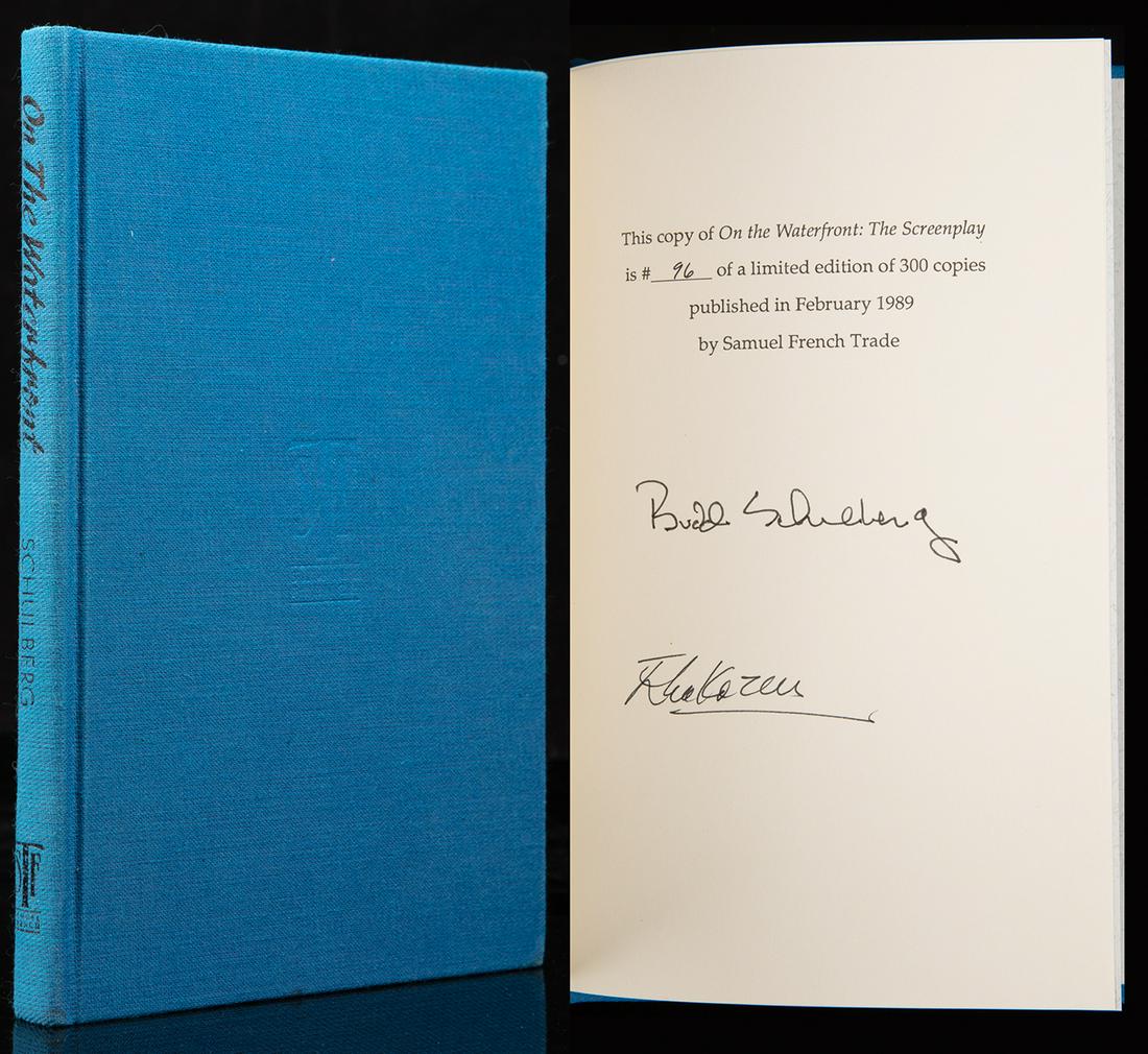 On The Waterfront Screenplay: Limited Edition Volume: On The Waterfront Screenplay: Limited Edition Volume 96/300 Signed by Writer Budd Schulberg and Director Elia Kazan. From 1980, First Edition published by Samuel French Trade, Hollywood and New York, 