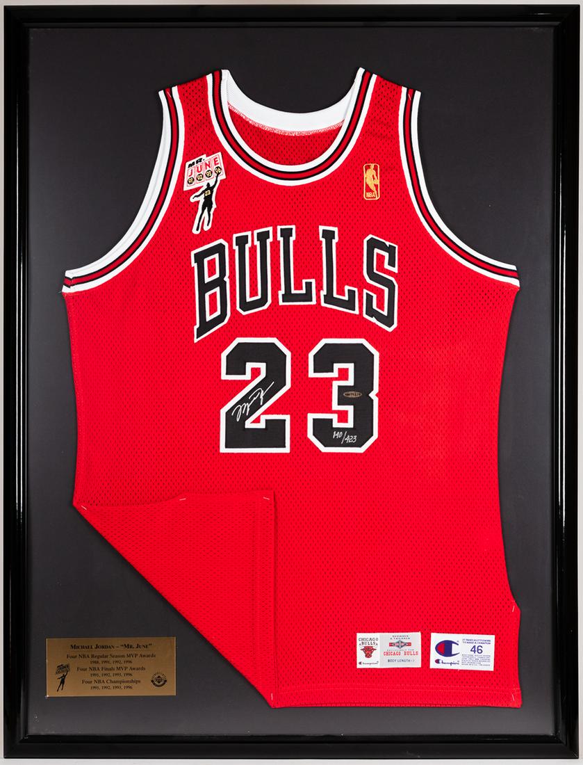 Michael Jordan Signed 1997 Chicago Bulls Mr. June: Michael Jordan Signed 1997 Chicago Bulls "Mr. June" Jersey, 50th Anniversary of the NBA, Top 50 Players of All Time Ltd. Edition. Michael Jordan (1963) "By acclamation Michael Jordan is the greatest b