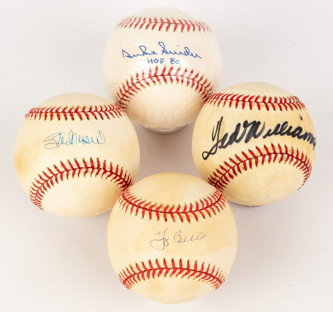 Four (4) Baseball Hall of Famers: Yogi Berra, Ted: Four (4) Baseball Hall of Famers: Yogi Berra, Ted Williams, Stan Musial and Duke Snider. Yogi Berra (1925-2015) one of the greatest catchers the world of baseball has ever seen, a beloved New York Yan