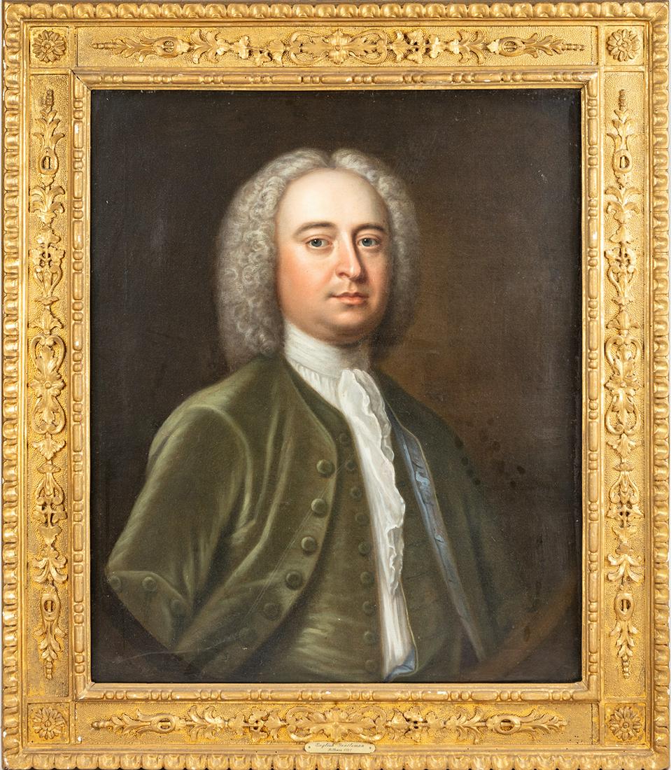 James Fellowes. Portrait of a Gentleman Wearing a Green: James Fellowes. Portrait of a Gentleman Wearing a Green Waist Coat and Vest (1737). (1690-1760) Early 18th Century English portrait artist known for his formal works which boast exceptional details of