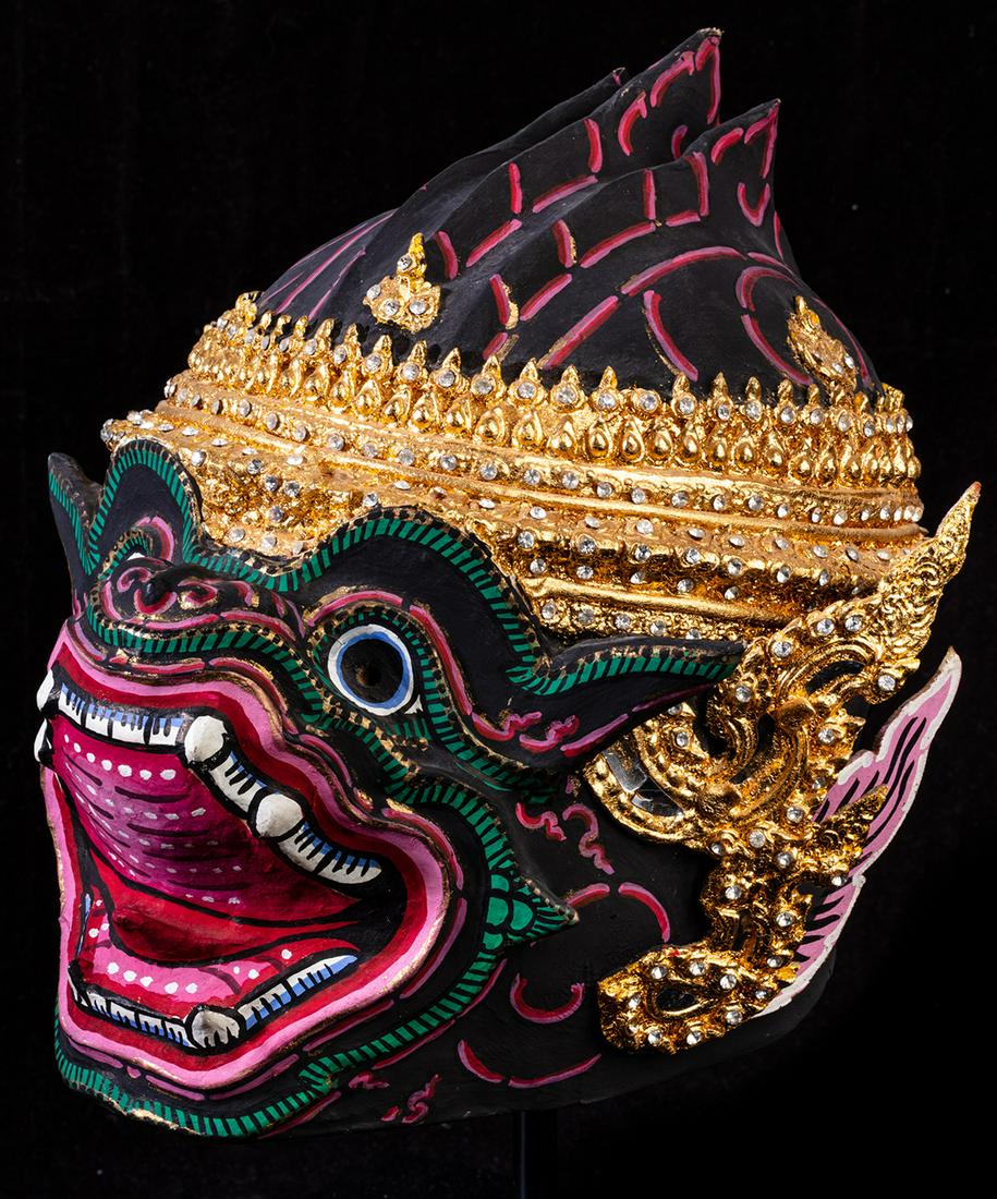 Striking Khon Mask; Traditional Taiwanese Dance of: Striking Khon Mask; Traditional Taiwanese Dance of Exceptional Extravagance and Discipline Spanning Centuries. Extravagant Khon dance mask, a centuries old Taiwanese dramatic dance of impressive extra