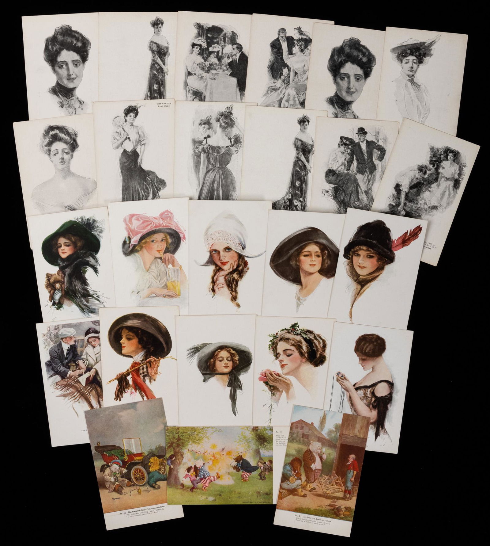 25 Scarce, Early 20th Century Postcards: 3 Rare (T.) (1 of 1)