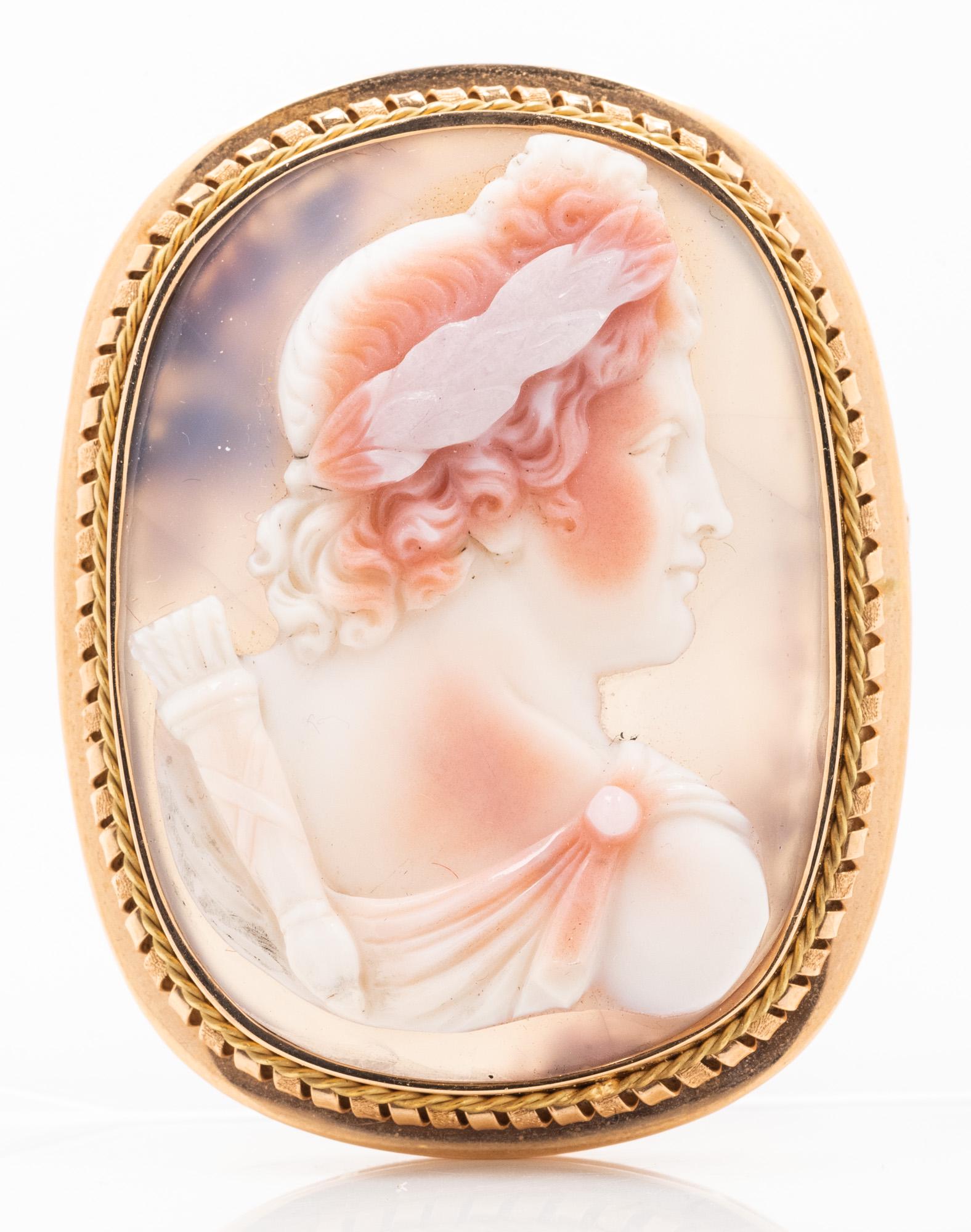Neo Classical, ca. 18th-19th Century, Agate Cameo Pin (1 of 1)