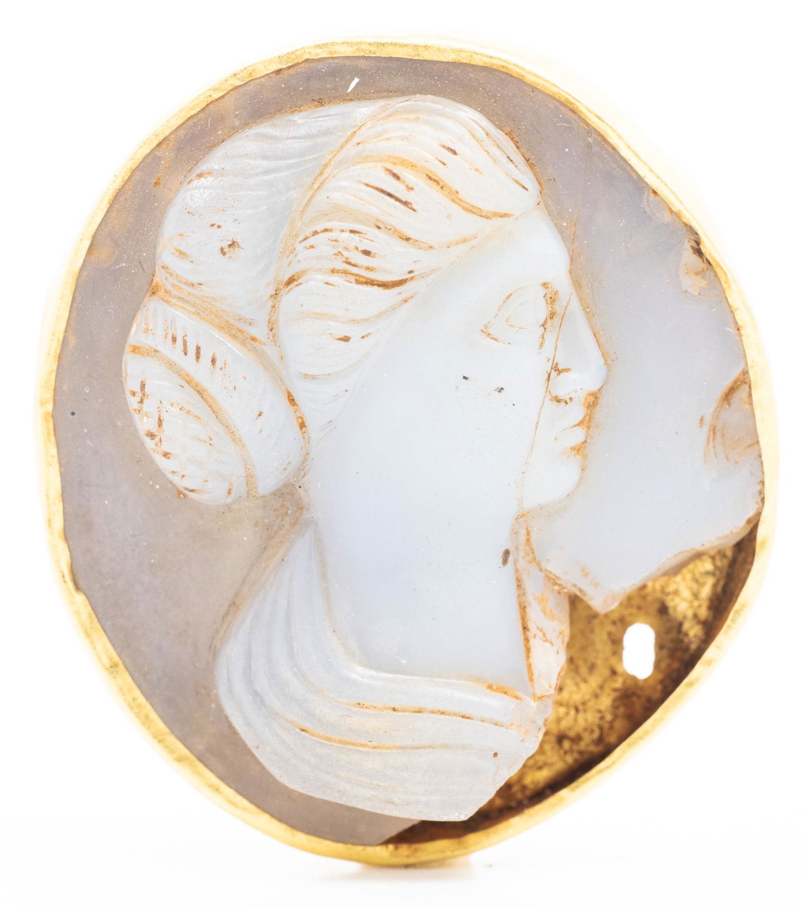 Roman, ca. 2nd Century AD, Agate and Gold Pendant (1 of 1)