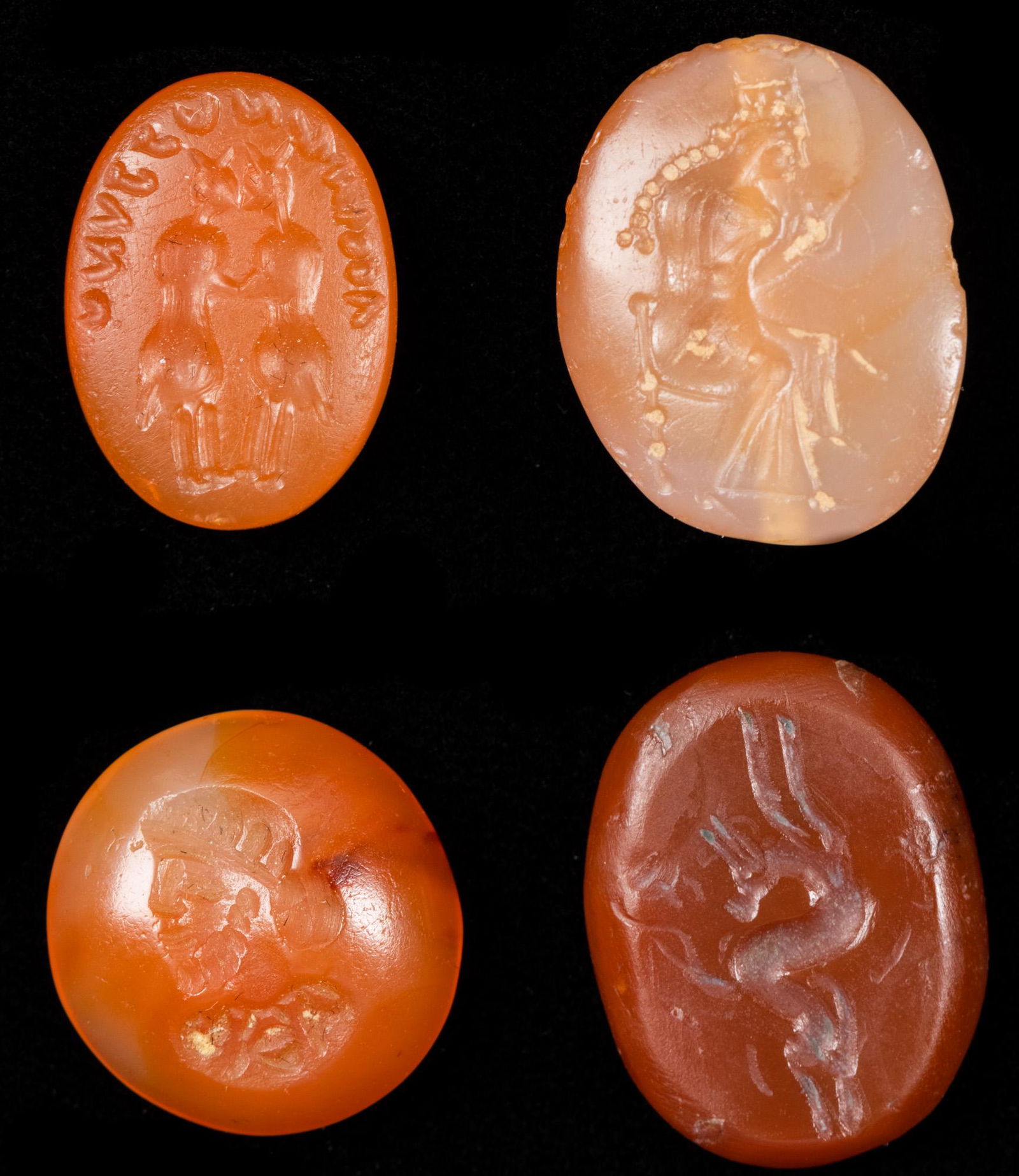 4-piece lot of Ancient Roman Carnelian Gem Stone (1 of 1)
