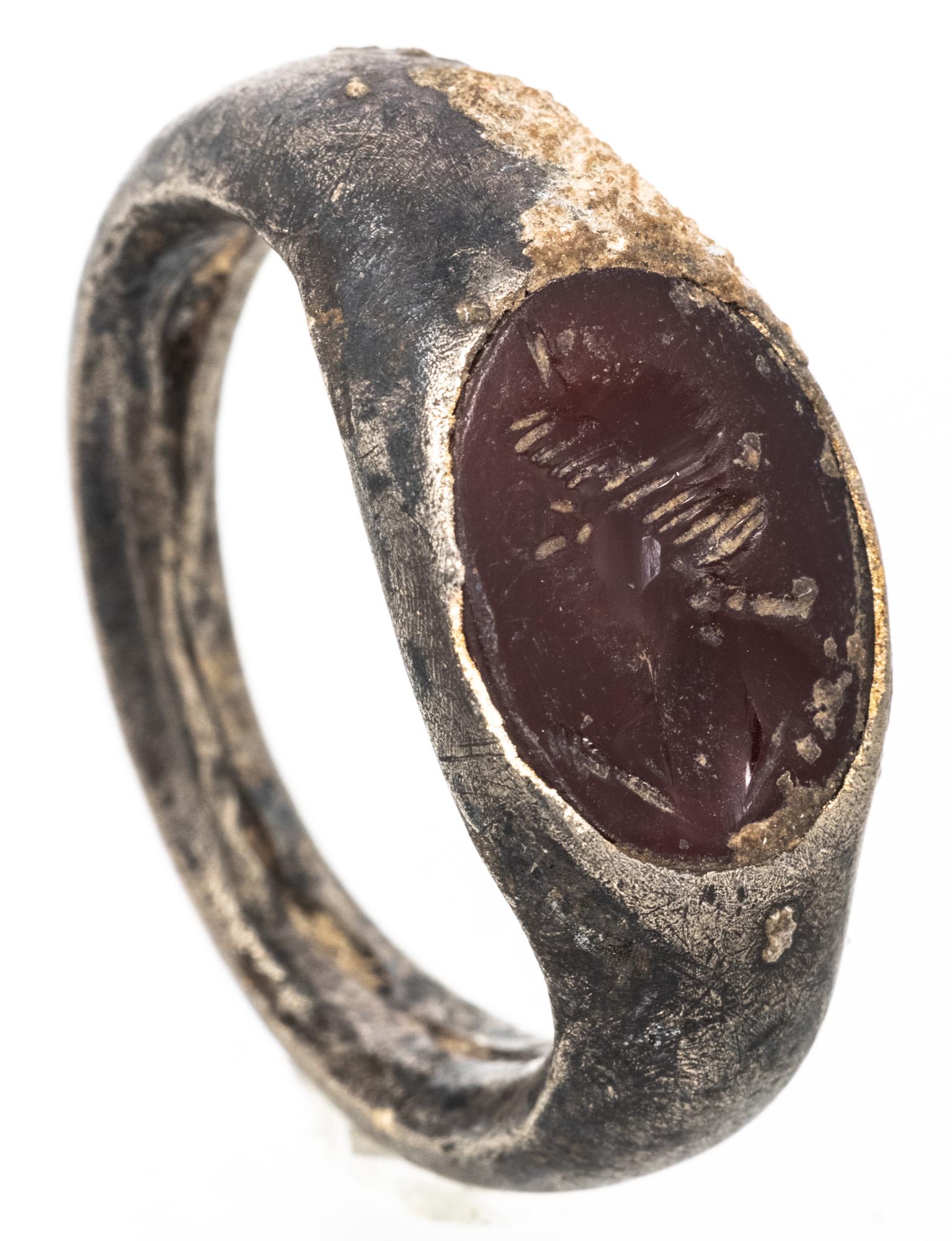 Ancient Roman, ca. 2nd Century AD, Silver Ring with (1 of 1)