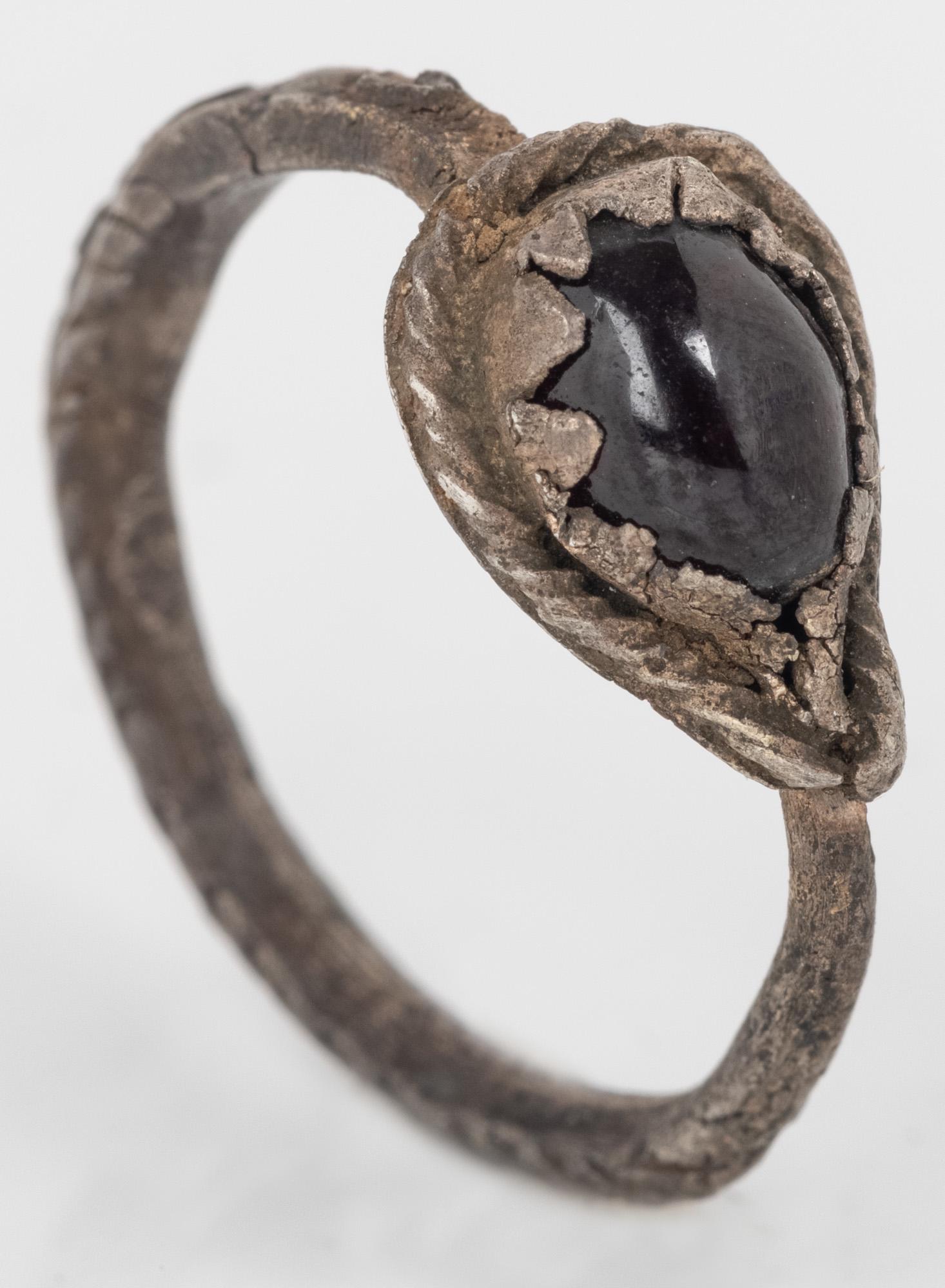 Roman, ca. 1st-3rd Century AD, Garnet Silver Ring (1 of 1)