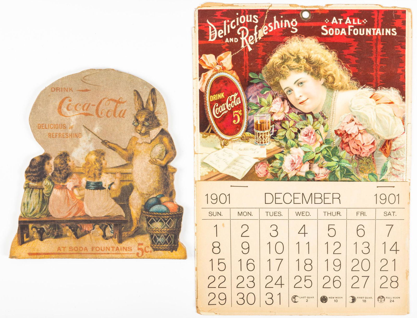 Coca-Cola: Rare 1901 Calendar "Hilda With Roses" and (1 of 1)