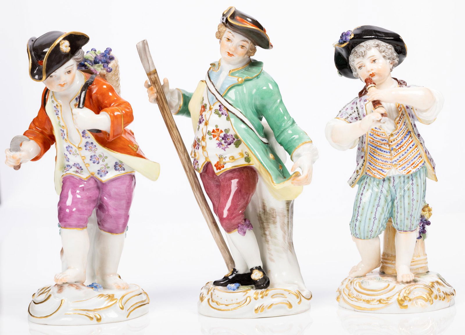 Meissen Figures: Three Meissen Figures, Shepherd Boy, (1 of 1)
