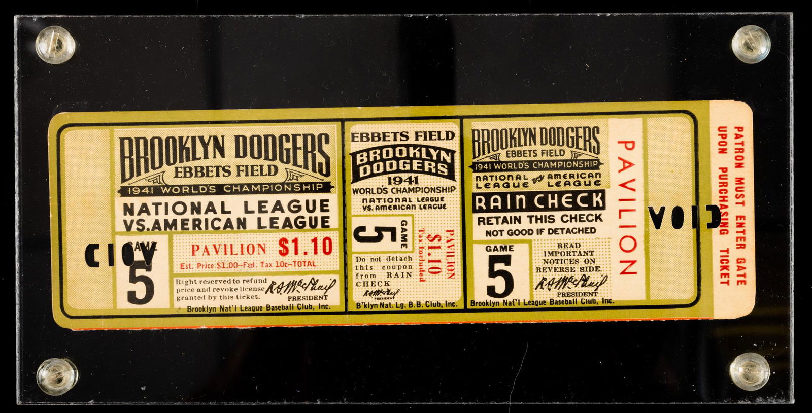 World Series 1941 Brooklyn Dodgers VS NY Yankees Game 5 (1 of 1)