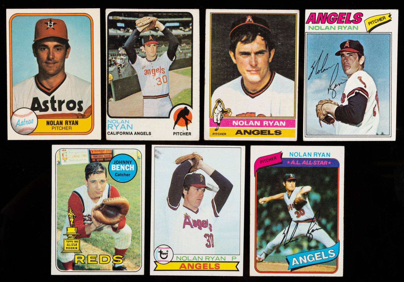 Seven Baseball Cards: Six (6) Different Cards of HOF (1 of 1)