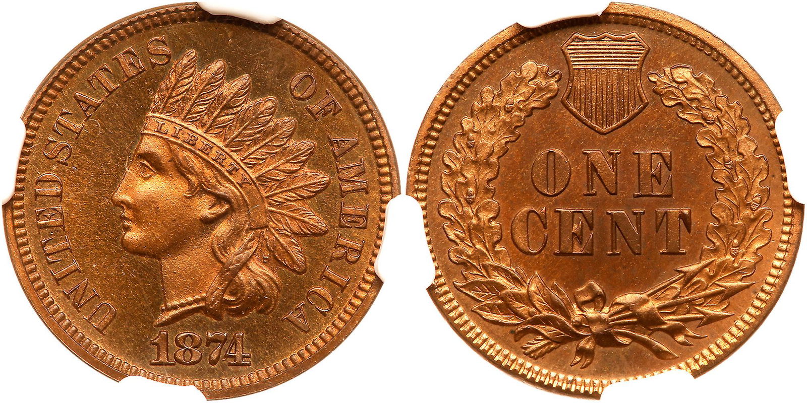 1874 Indian Head Cent (1 of 3)