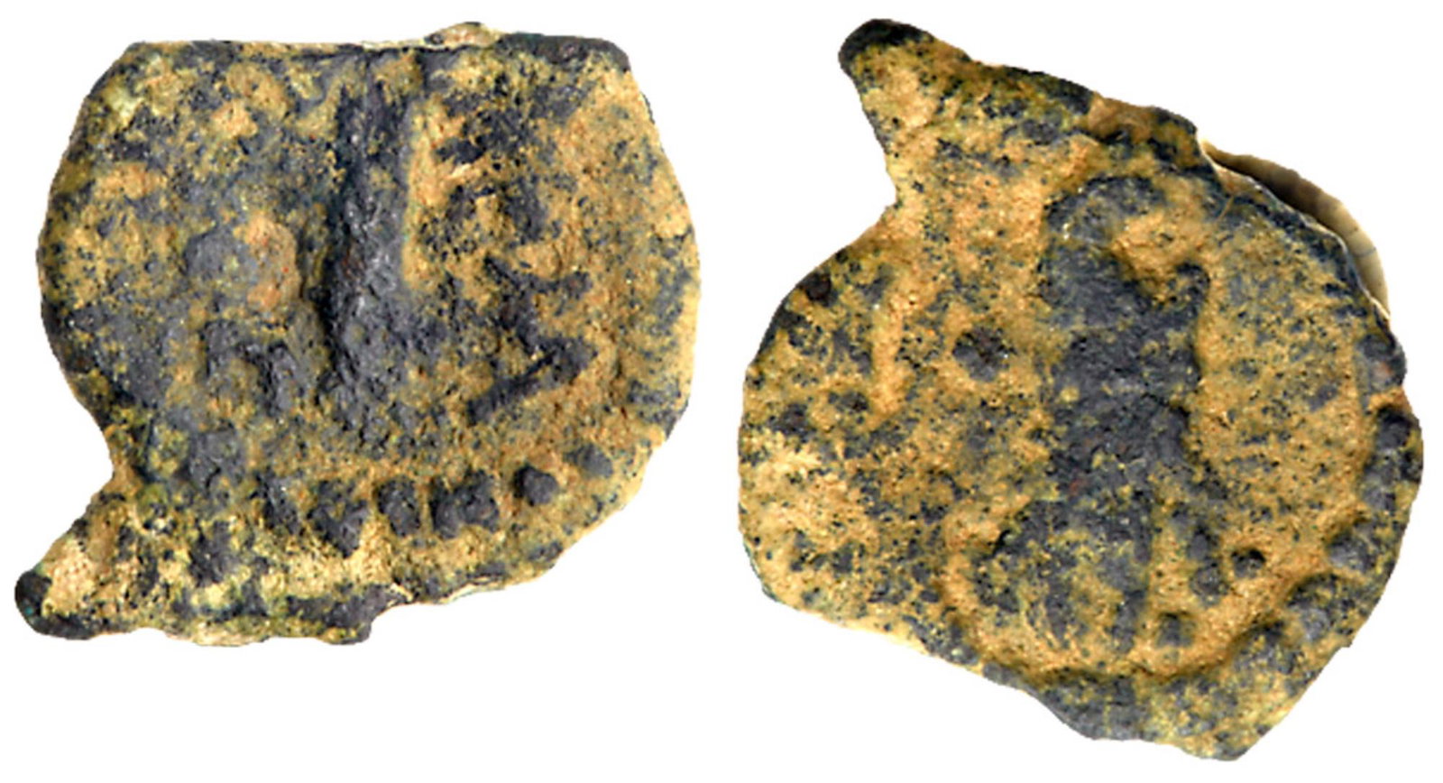 Judea, Herodian Kingdom. Herod I. Ã† Lepton (0.93 g),: Judea, Herodian Kingdom. Herod I. Æ Lepton (0.93 g), 40 BCE.-4 CE. Jerusalem. BACIΛ, cornucopiae. Rev. Eagle standing right. Hendin 1190; TJC 66. Rare this nice. Fine. Estimated Value $20