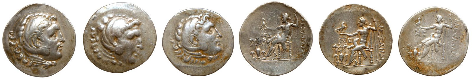 3-piece lot of Temnos Silver Tetradrachms, postumous: 3-piece lot of Temnos Silver Tetradrachms, postumous types of Alexander III. Circa 188-170 BC. Price 1676; Price 1679; Price 1686. All are nicely toned and all Very Fine. Estimated Value $500 - UP The