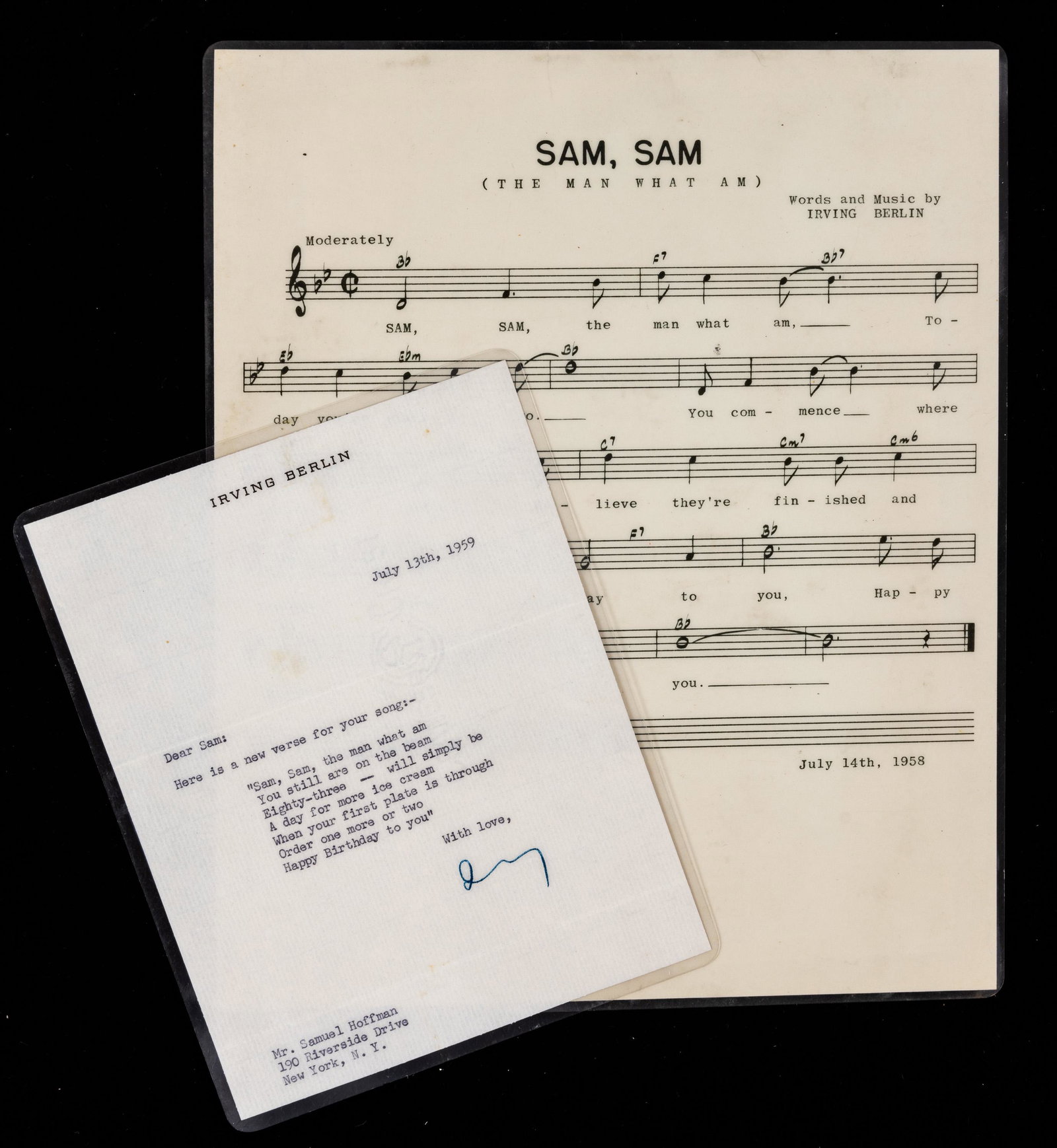 Irving Berlin Collection: Two Signed Letters, Original (1 of 1)