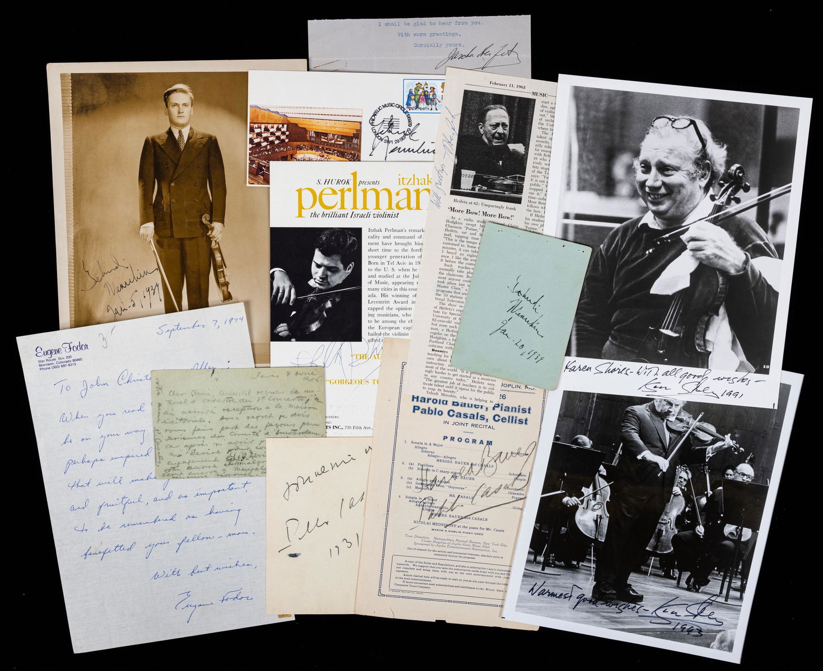 Five Legendary Cellists/Violinists, 11 Signed Pieces: (1 of 1)