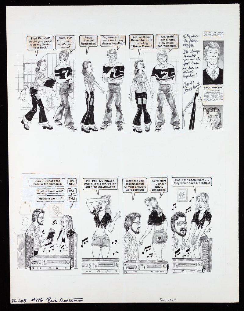 MAD Magazine Original Illustrated Panel 3: "The Lighter: MAD Magazine Original Illustrated Panel 3: "The Lighter Side of Graduation" by 50 Year Veteran of MAD, Dave Berg (1920-2002) Beloved American illustrator and cartoonist known for his celebrated career