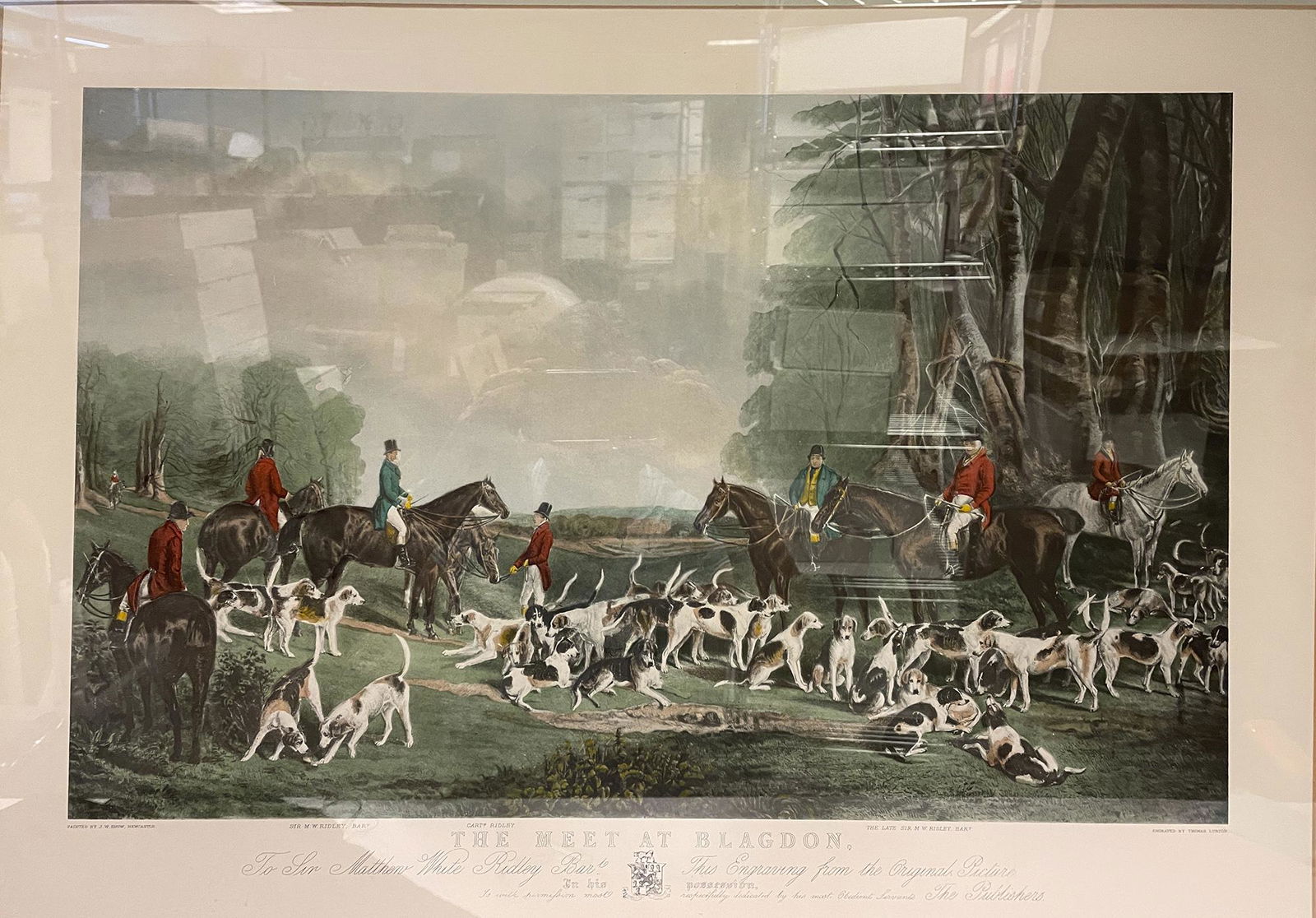 English, 19th Century Hand Painted Engraving "The Meet (1 of 1)