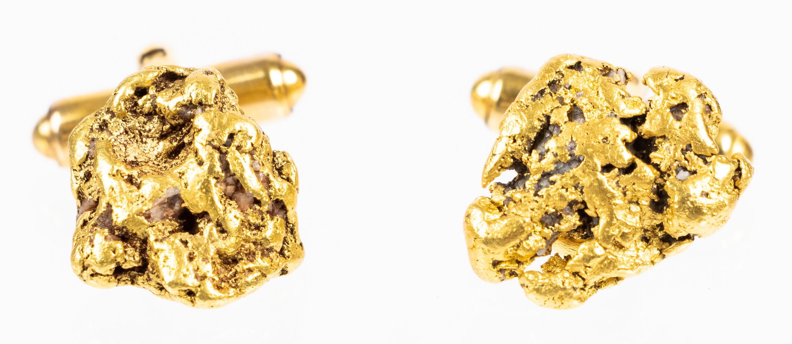 Men's Alaskan Gold Nugget Cufflinks. Nuggets are Hight (1 of 1)