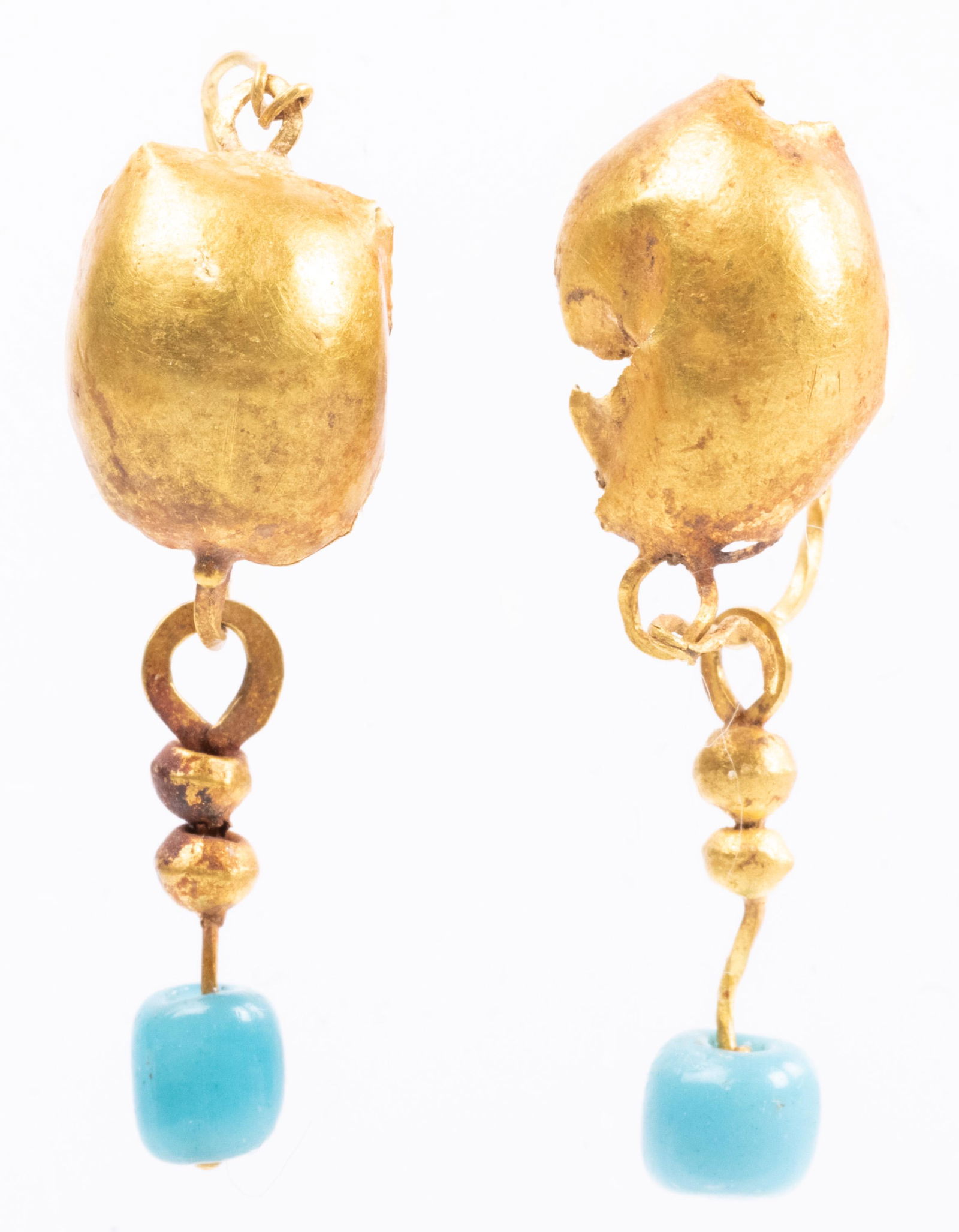 Roman 1st-3rd Century 23 Karat Gold and Turquoise Drop (1 of 1)