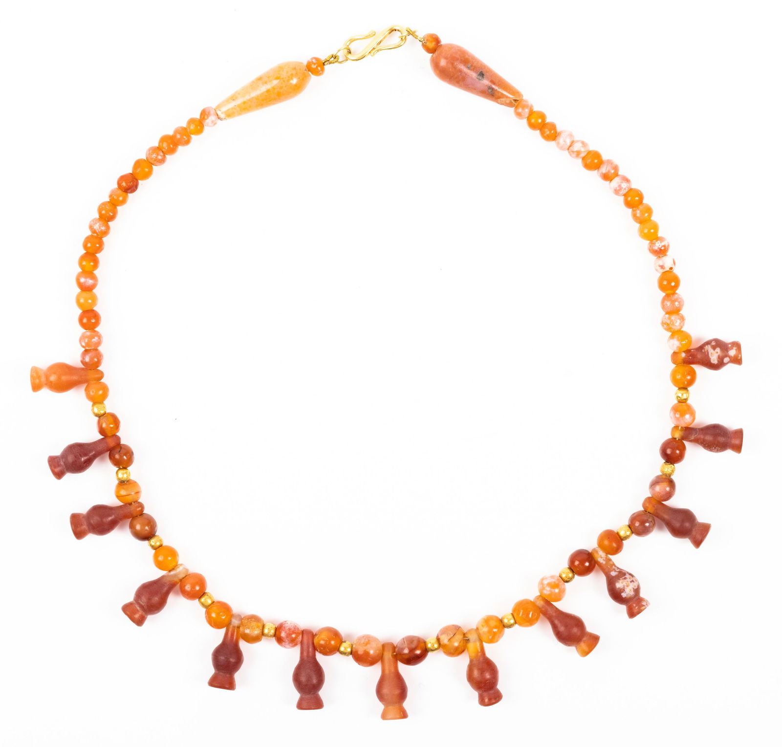 Unusual Ancient Carnelian Round Bead Necklace With 12 (1 of 1)