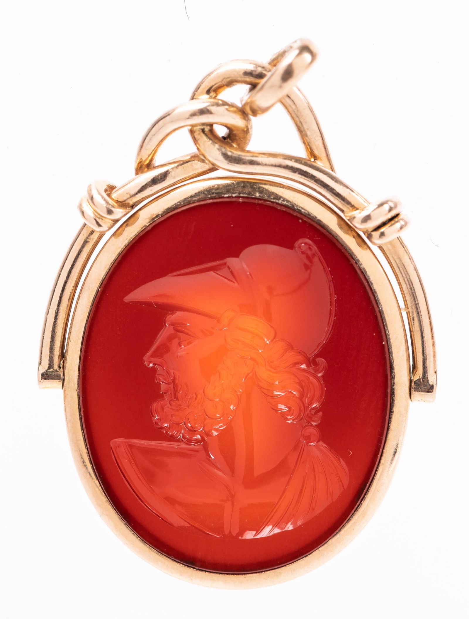 19th Century 18K Gold Pendant of a Fine Agate, Deeply (1 of 1)