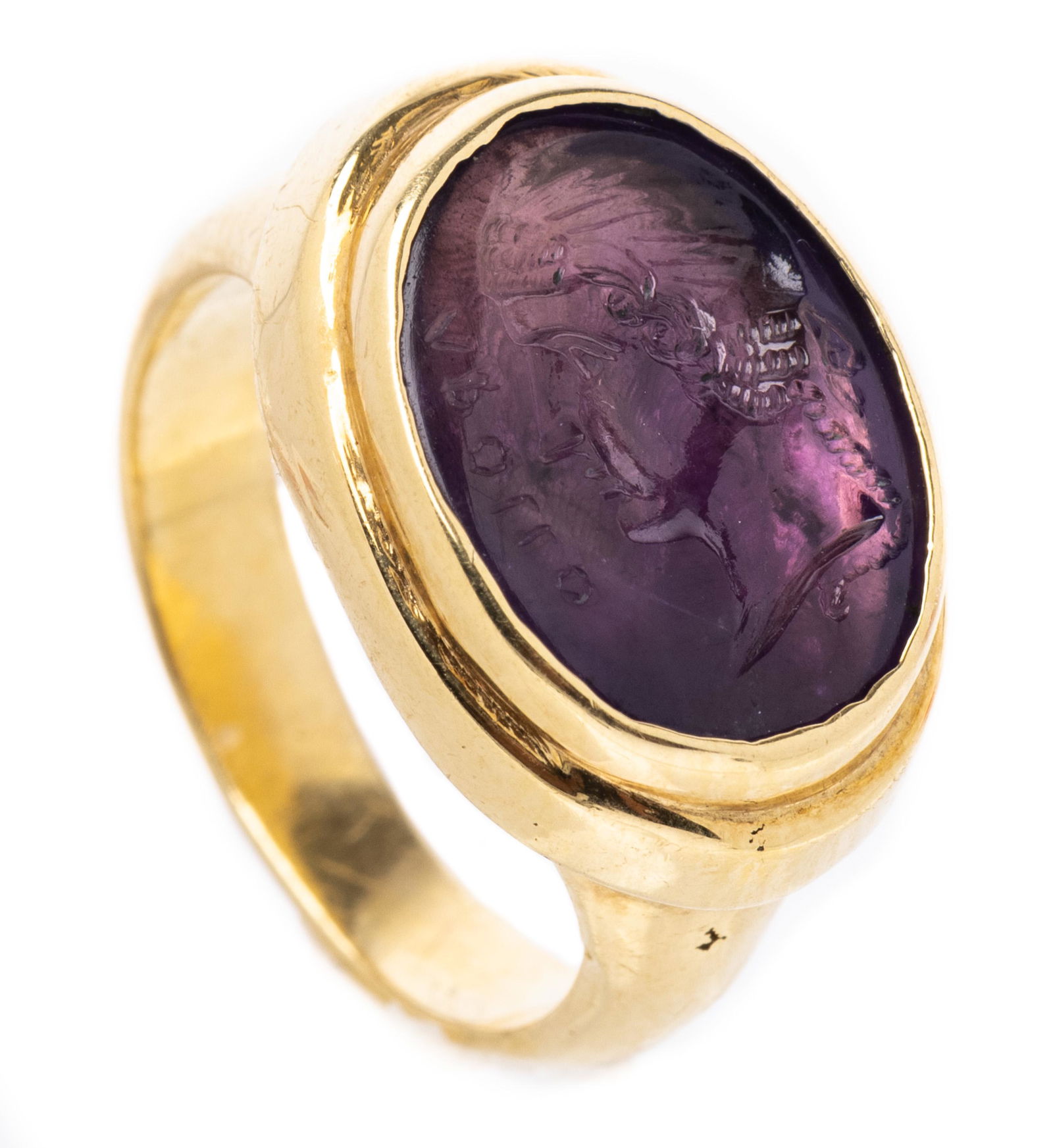Stunning 22K Yellow Gold Ring with Ancient Roman (1 of 4)