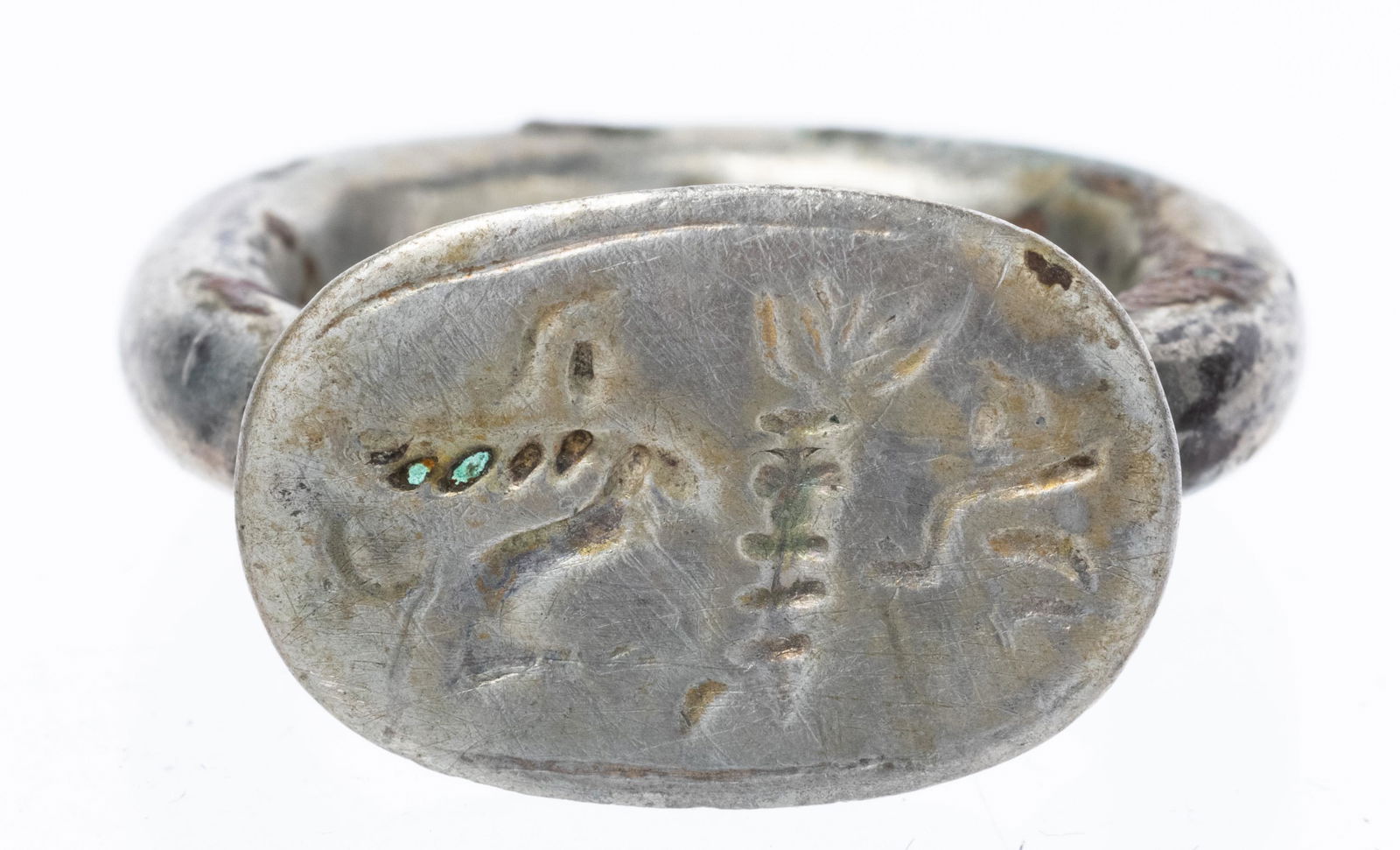 5th Century B.C. Egyptian Silver Ring with Compelling (1 of 1)
