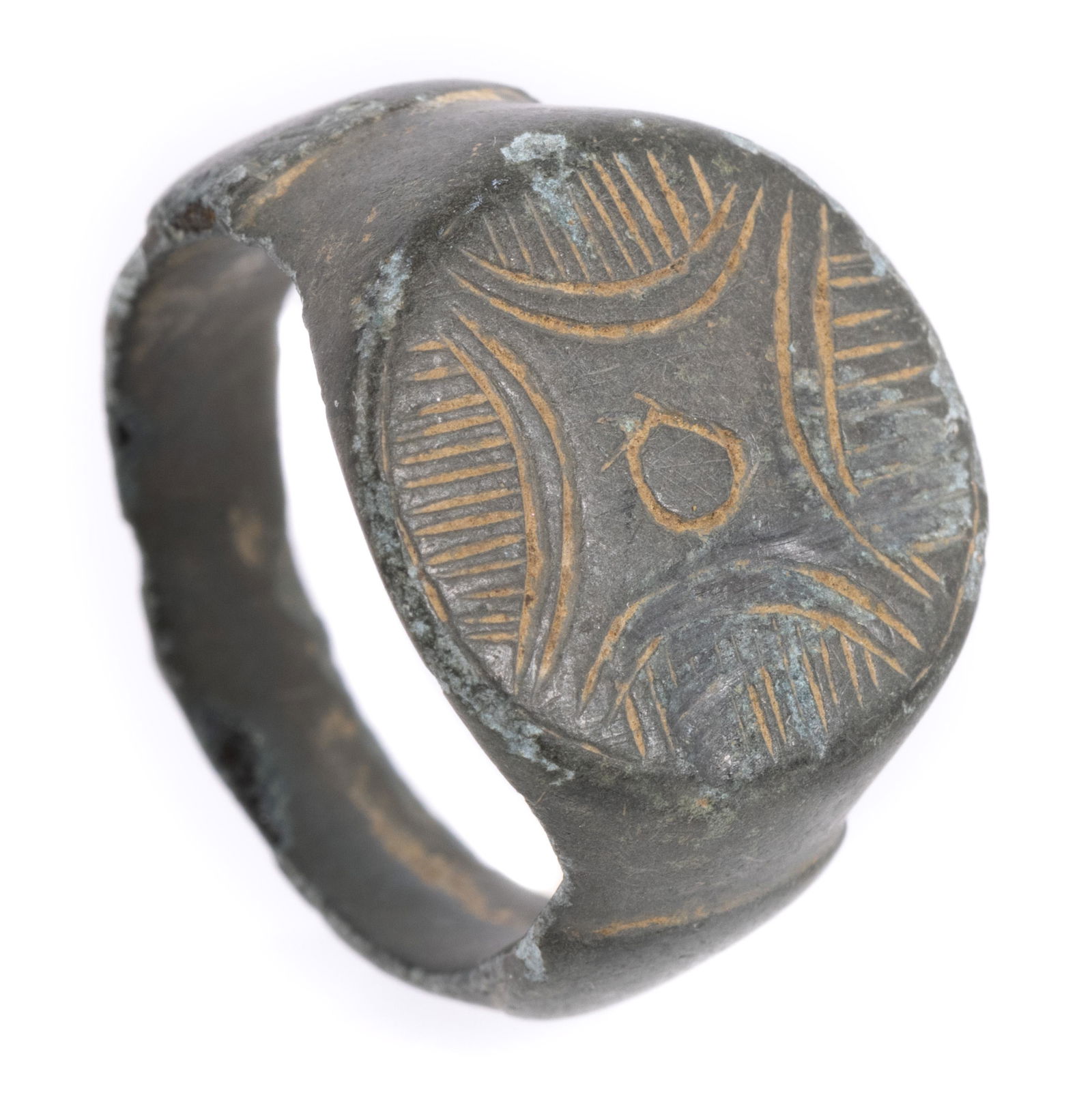 Engraved Roman Bronze Ring, 4th Century A.D. (1 of 1)
