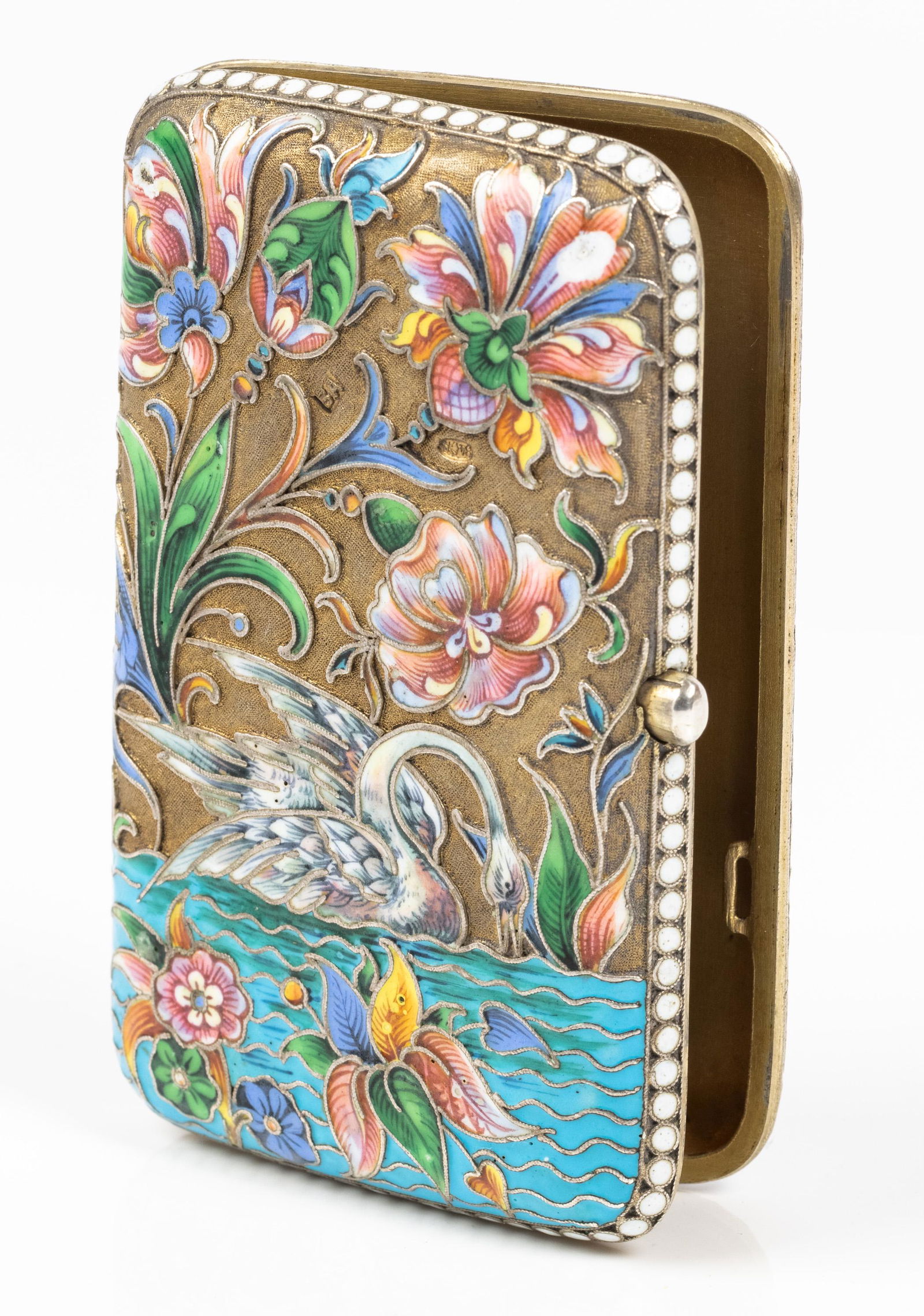 Important Russian Enamel Cigarette Case, "The White (1 of 5)
