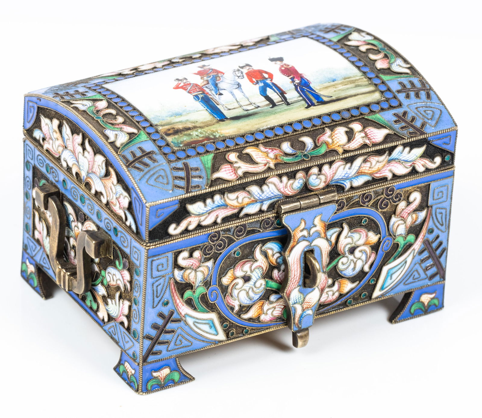 Beautiful Russian Enamel Jewel Box Chest with Extremely (1 of 1)