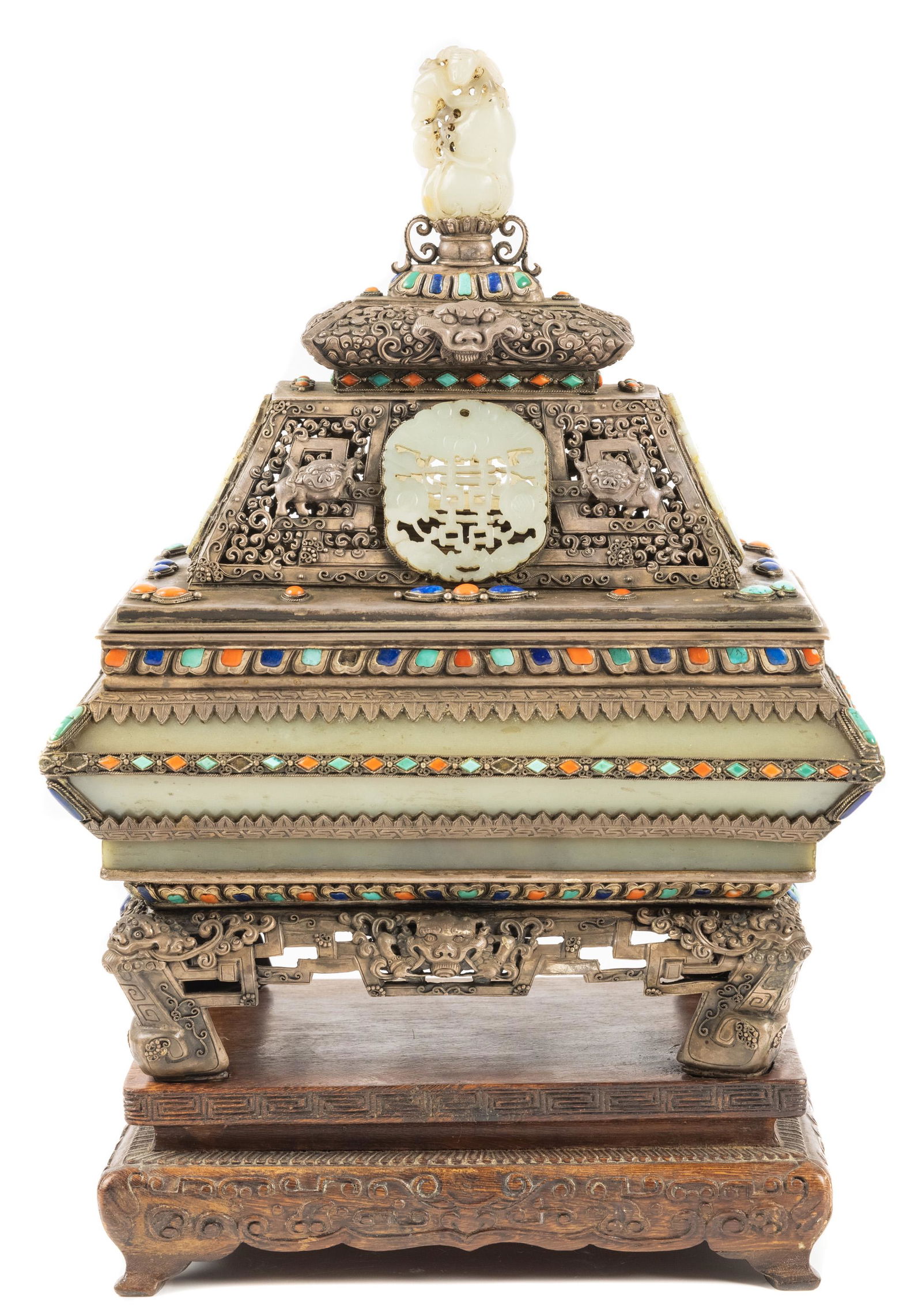 Antique Chinese Tibetan Silver Bronze Incense Censer (1 of 10)